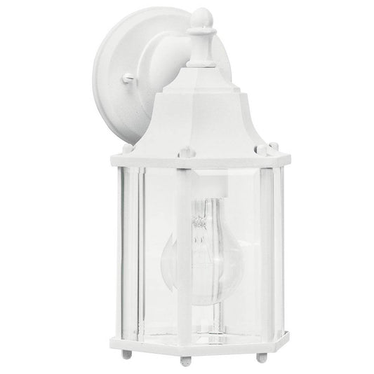 KICHLER 9774WH Chesapeake 10.25" 1 Light Outdoor Wall Light with Clear Beveled Glass in White