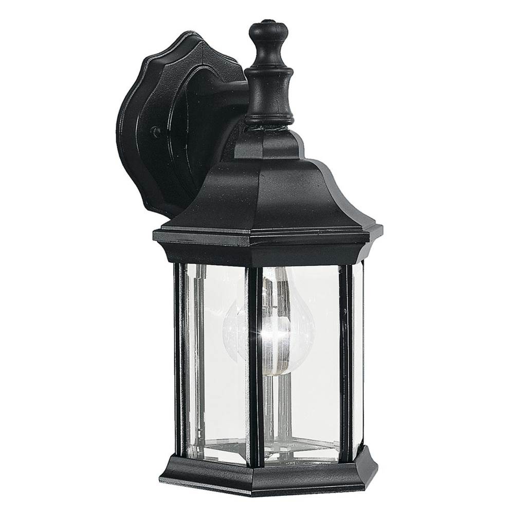 KICHLER 9776BK Chesapeake 11.75" 1 Light Outdoor Wall Light with Clear Beveled Glass in Black