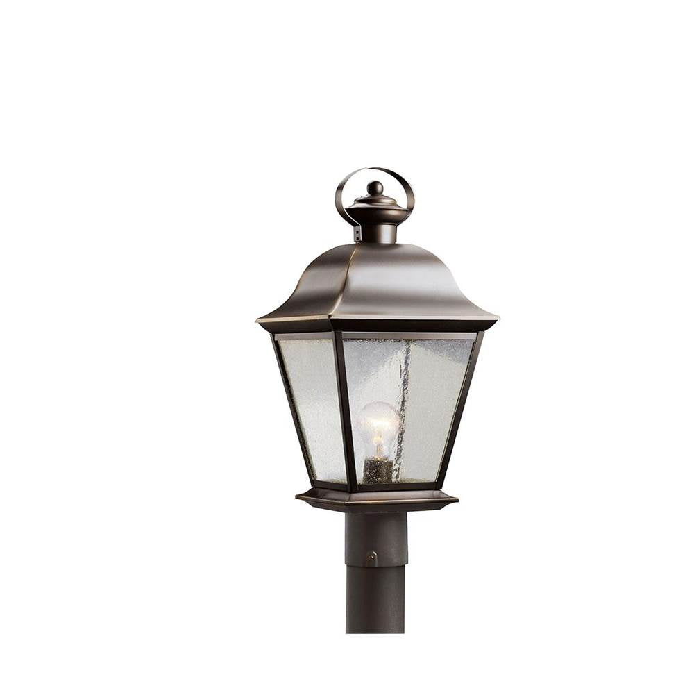 KICHLER 9909OZ Mount Vernon 19.5" 1 Light Outdoor Post Light with Clear Seeded Glass in Olde Bronze