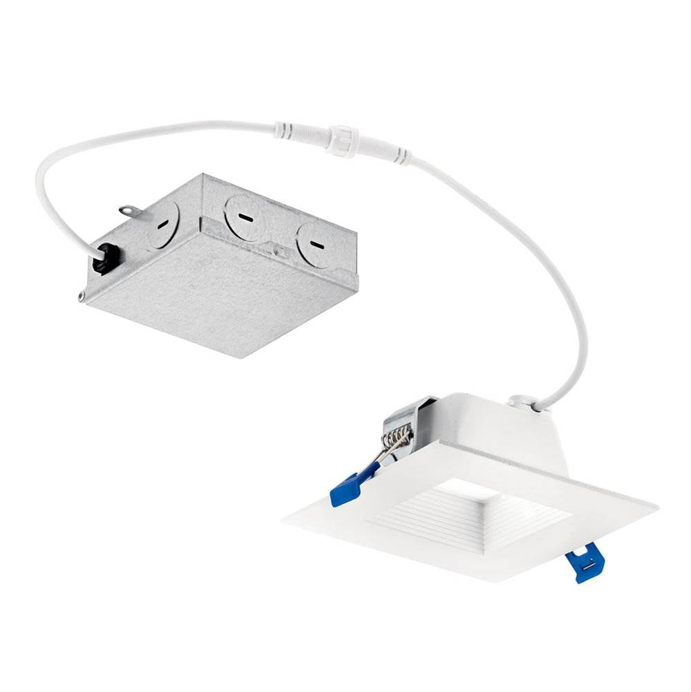 KICHLER DLRC04S3090WHT Direct-to-Ceiling 4 inch Square Recessed 30K LED Downlight in White