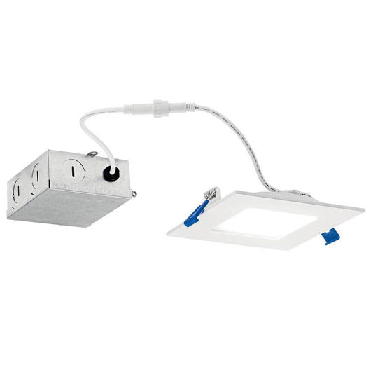 KICHLER DLSL04S2790WHT Direct-to-Ceiling 4 inch Square Slim 27K LED Downlight in White
