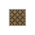 INFINITY DRAIN KD 4-2H SB KD 4 4" x 4" KD 4 Complete Kit with Link Pattern Decorative Plate in Satin Bronze with Cast Iron Drain Body for Hot Mop, 2" Outlet