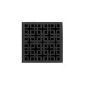 INFINITY DRAIN KD 4-2I BK KD 4 4" x 4" KD 4 Complete Kit with Link Pattern Decorative Plate in Matte Black with Cast Iron Drain Body, 2" Outlet