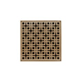 INFINITY DRAIN KD 5-3I SC KD 5 5" x 5" KD 5 High Flow Complete Kit with Link Pattern Decorative Plate in Satin Champagne with Cast Iron Drain Body, 3" No-Hub Outlet