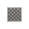 INFINITY DRAIN KD 5-3I SS KD 5 5" x 5" KD 5 High Flow Complete Kit with Link Pattern Decorative Plate in Satin Stainless with Cast Iron Drain Body, 3" No-Hub Outlet