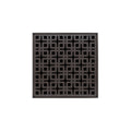 INFINITY DRAIN KD 5-3P ORB KD 5 5" x 5" KD 5 High Flow Complete Kit with Link Pattern Decorative Plate in Oil Rubbed Bronze with PVC Drain Body, 3" Outlet