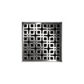 INFINITY DRAIN KDB 4-A PS KD 4 4" x 4" KDB 4 Complete Kit with Link Pattern Decorative Plate in Polished Stainless with ABS Bonded Flange Drain Body, 2", 3" and 4" Outlet