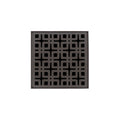 INFINITY DRAIN KDB 4-P ORB KD 4 4" x 4" KDB 4 Complete Kit with Link Pattern Decorative Plate in Oil Rubbed Bronze with PVC Bonded Flange Drain Body, 2", 3" and 4" Outlet