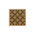 INFINITY DRAIN KDB 4-S PB KD 4 4" x 4" KDB 4 Complete Kit with Link Pattern Decorative Plate in Polished Brass with Stainless Steel Bonded Flange Drain Body, 2" No Hub Outlet