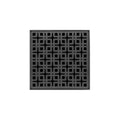 INFINITY DRAIN KDB 5-S GM KD 5 5" x 5" KDB 5 Complete Kit with Link Pattern Decorative Plate in Gunmetal with Stainless Steel Bonded Flange Drain Body, 2" No Hub Outlet