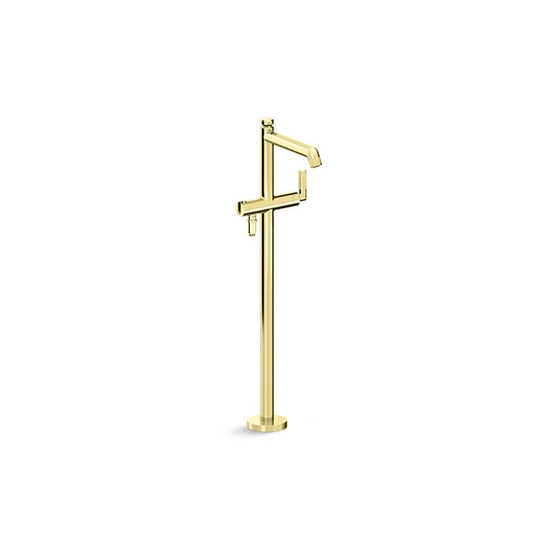 KALLISTA Pinna Paletta By Lk P24977-ULB-ULB Pinna Paletta Floor-Mount Bath Filler - Unlacquered Brass