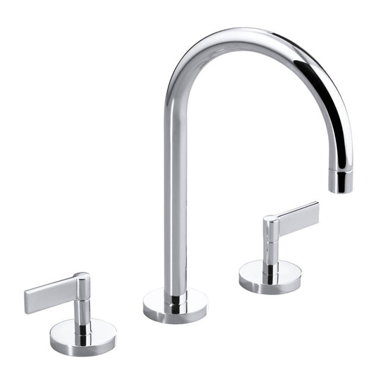 KALLISTA P24490-LV-GN One Basin Set, Gooseneck, Lever Handle - Gunmetal