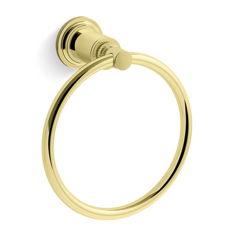 KALLISTA Central Park West P31422-00-ULB Central Park West Towel Ring - Unlacquered Brass