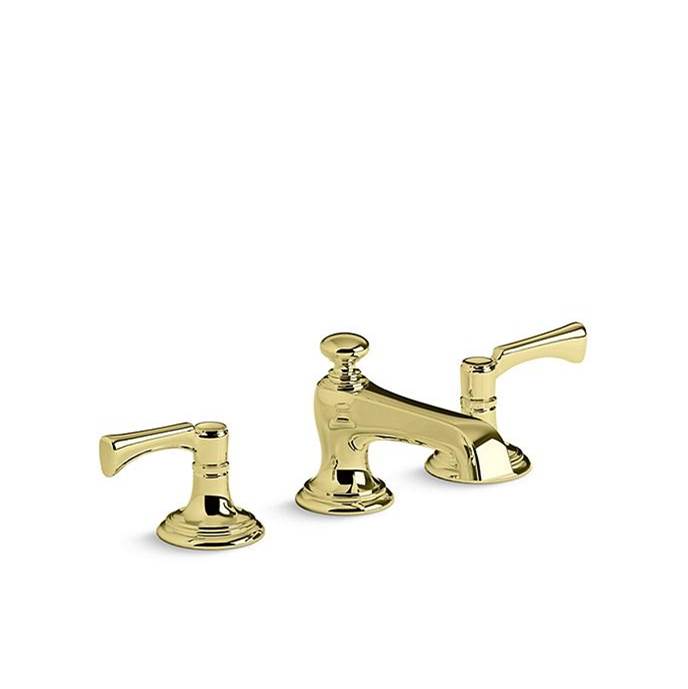 KALLISTA Bellis P24600-LV-ULB Bellis® Basin Set, Lv, Traditional Spout - Unlacquered Brass