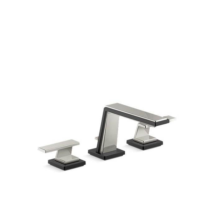 KALLISTA Klyne P26000-BLV-AD Klyne Sink Faucet, Matte Black Accents, Lever Handles - Nickel Silver