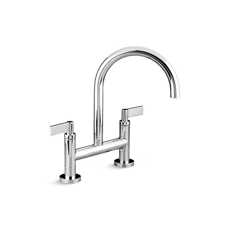 KALLISTA P25202-LV-AD One Kitchen Bridge Faucet, D-Mount, Lv - Nickel Silver