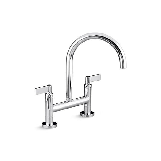 KALLISTA P25202-LV-AD One Kitchen Bridge Faucet, D-Mount, Lv - Nickel Silver