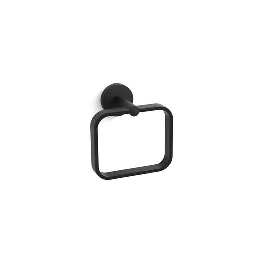 KALLISTA P34410-00-BL One Towel Ring - Matte Black