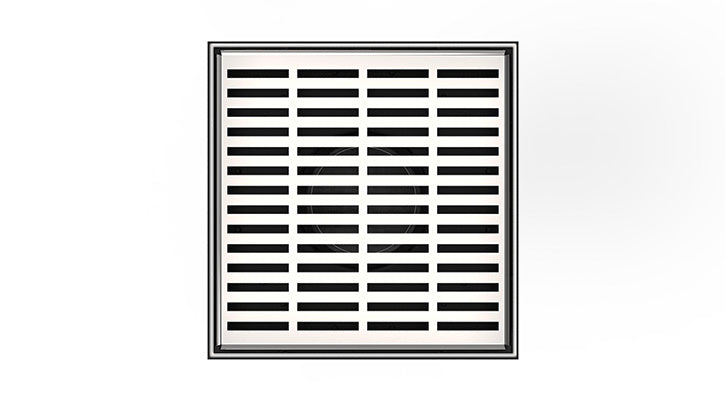 INFINITY DRAIN LN5-2 PS LND 5 5"x5" LN5 Slotted Pattern Strainer-2" Throat in Polished Stainless Steel