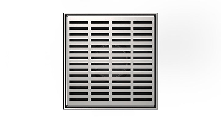 INFINITY DRAIN LN5-2 SS LND 5 5"x5" LN5 Slotted Pattern Strainer-2" Throat Satin Stainless Steel