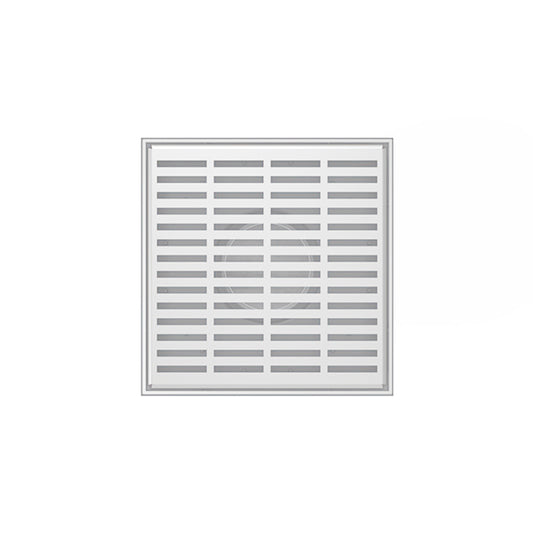 INFINITY DRAIN LND5-2I MW LND 5 5" x 5" LND 5 Slotted Pattern Complete Kit in Matte White with Cast Iron Drain Body, 2" Outlet