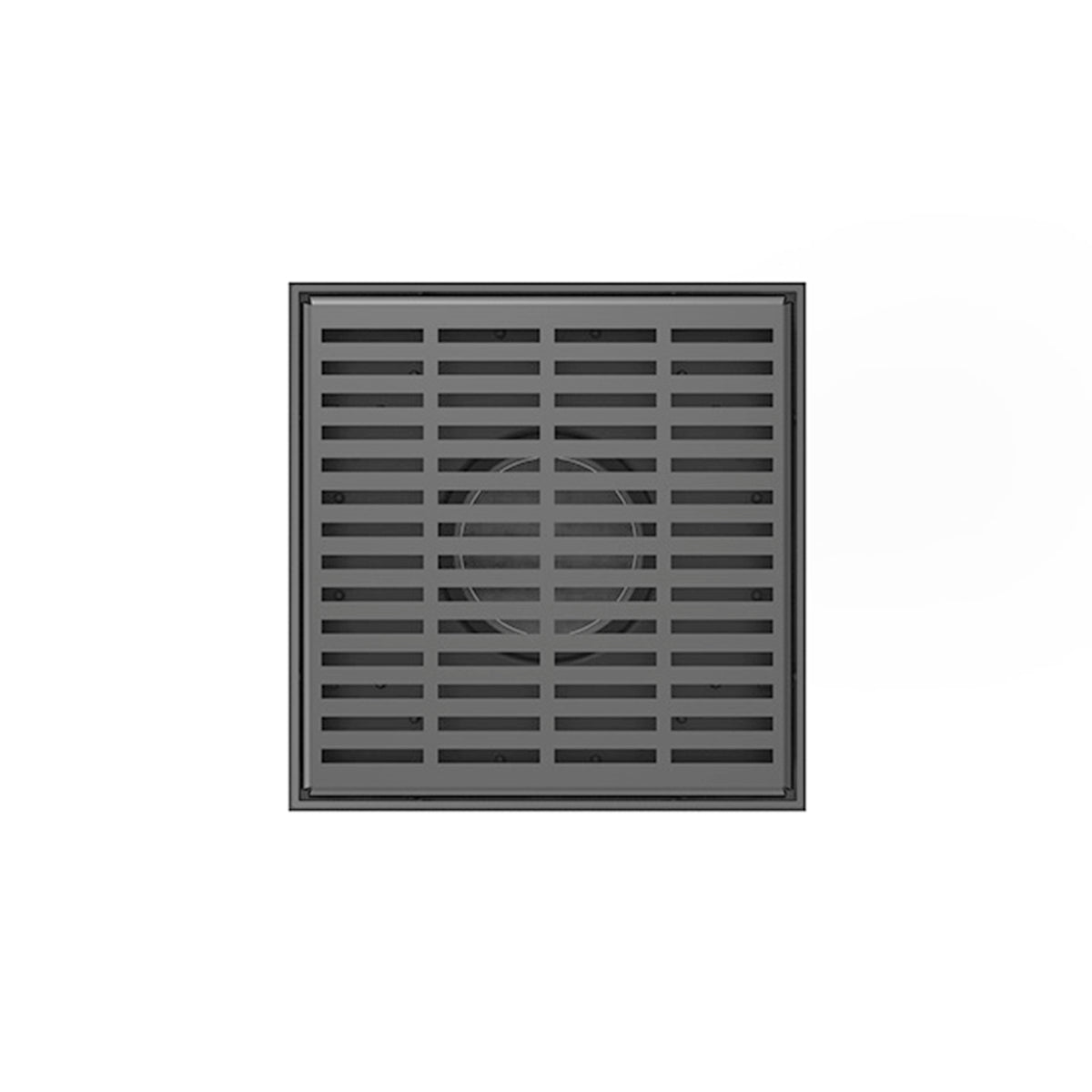 INFINITY DRAIN LND5-2P GM LND 5 5" x 5" LND 5 Slotted Pattern Complete Kit in Gunmetal with PVC Drain Body, 2" Outlet