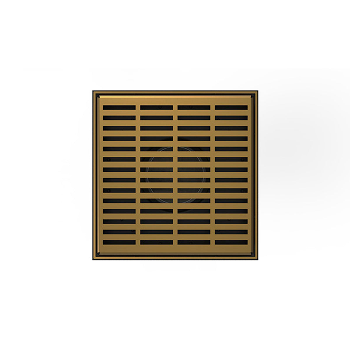 INFINITY DRAIN LND5 BA SB LND 5 5" x 5" LND 5 Slotted Pattern Complete Kit in Satin Bronze with ABS Bonded Flange, 2", 3" and 4" Outlet