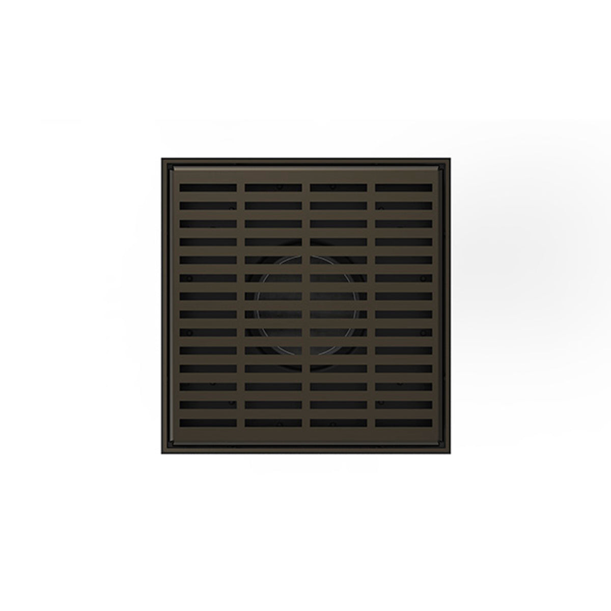 INFINITY DRAIN LND5 BP ORB LND 5 5" x 5" LND 5 Slotted Pattern Complete Kit in Oil Rubbed Bronze with PVC Bonded Flange, 2", 3" and 4" Outlet