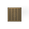 INFINITY DRAIN LND5 BS SC LND 5 5" x 5" LND 5 Slotted Pattern Complete Kit in Satin Champagne with Stainless Steel Bonded Flange, 2" No Hub Outlet
