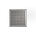 INFINITY DRAIN LQD5-2I SS LQD 5 5" x 5" LQD 5 Squares Pattern Complete Kit in Satin Stainless with Cast Iron Drain Body, 2" Outlet