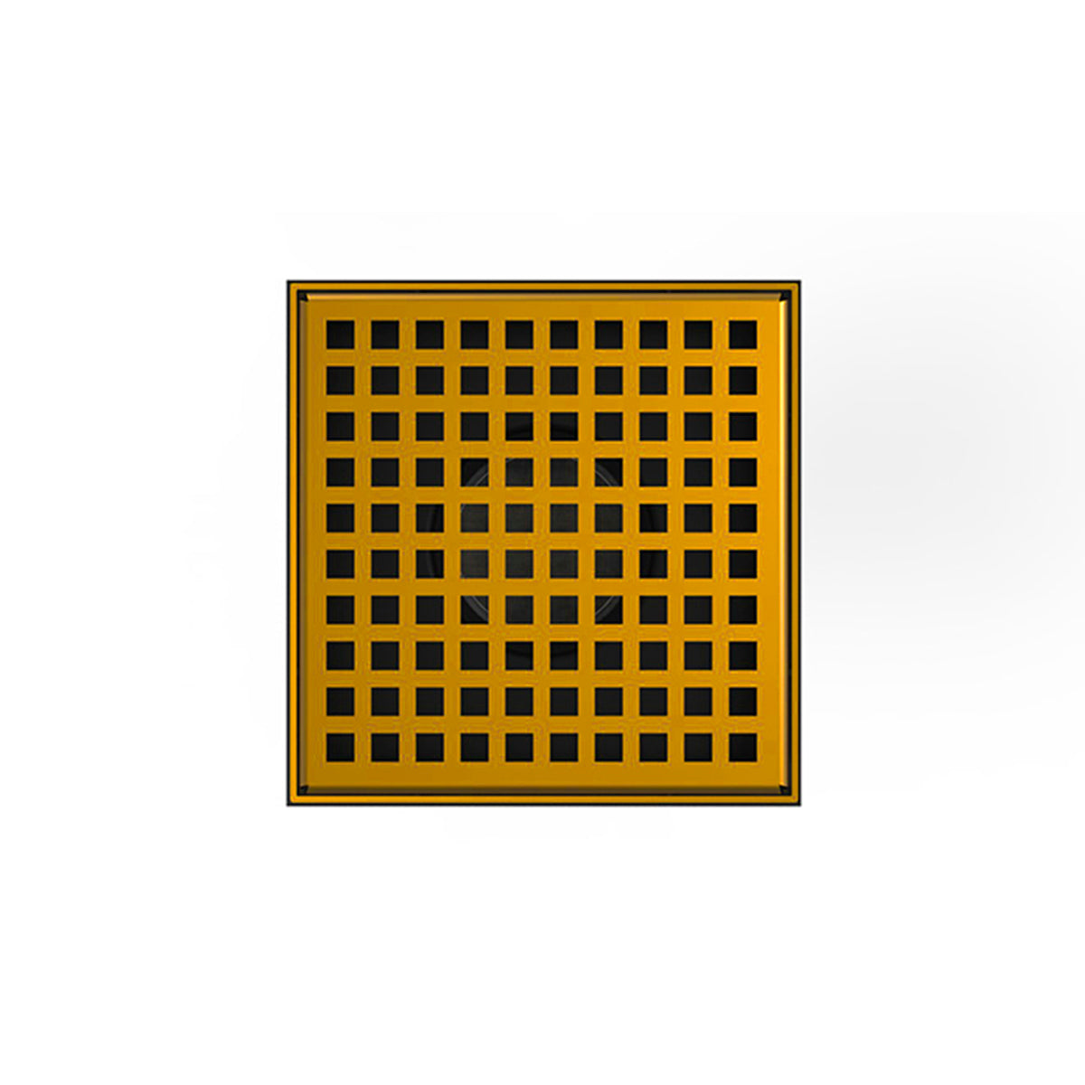 INFINITY DRAIN LQD5 BA PG LQD 5 5" x 5" LQD 5 Squares Pattern Complete Kit in Polished Gold with ABS Bonded Flange, 2", 3" and 5" Outlet