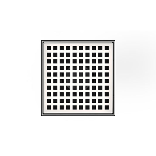 INFINITY DRAIN LQD5 BA PS LQD 5 5" x 5" LQD 5 Squares Pattern Complete Kit in Polished Stainless with ABS Bonded Flange, 2", 3" and 4" Outlet