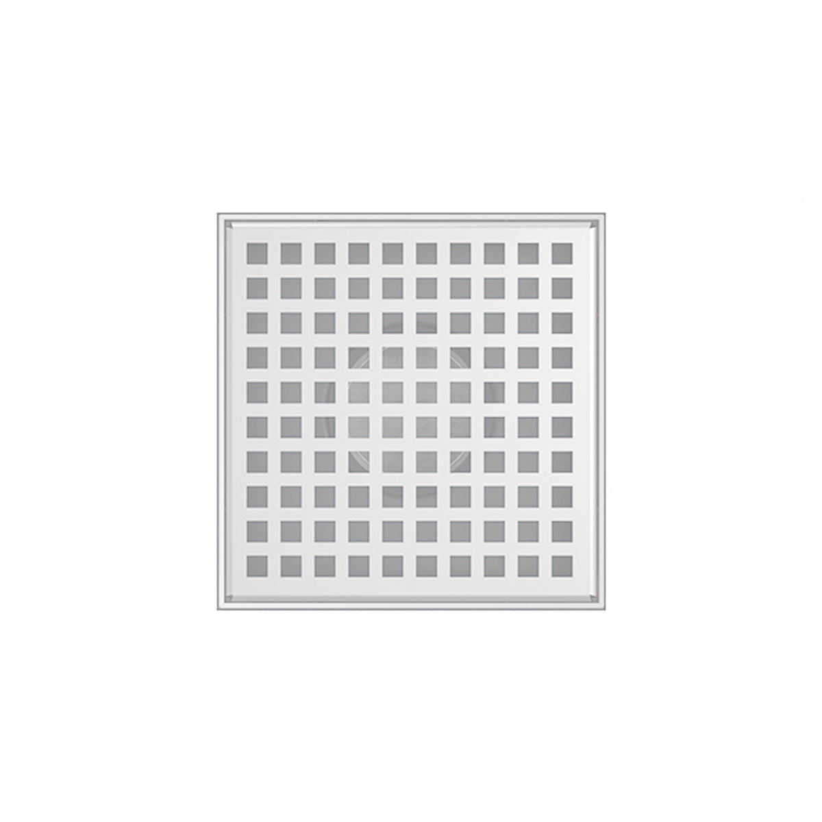 INFINITY DRAIN LQD5 BS MW LQD 5 5" x 5" LQD 5 Squares Pattern Complete Kit in Matte White with Stainless Steel Bonded Flange, 2" No Hub Outlet
