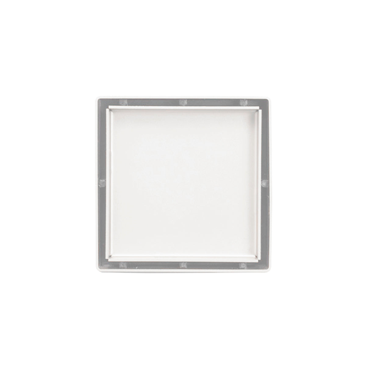 INFINITY DRAIN LTD4-2H MW LTD 4 4" x 4" LTD 4 Tile Insert Complete Kit in Matte White with Cast Iron Drain Body for Hot Mop, 2" No Hub Outlet
