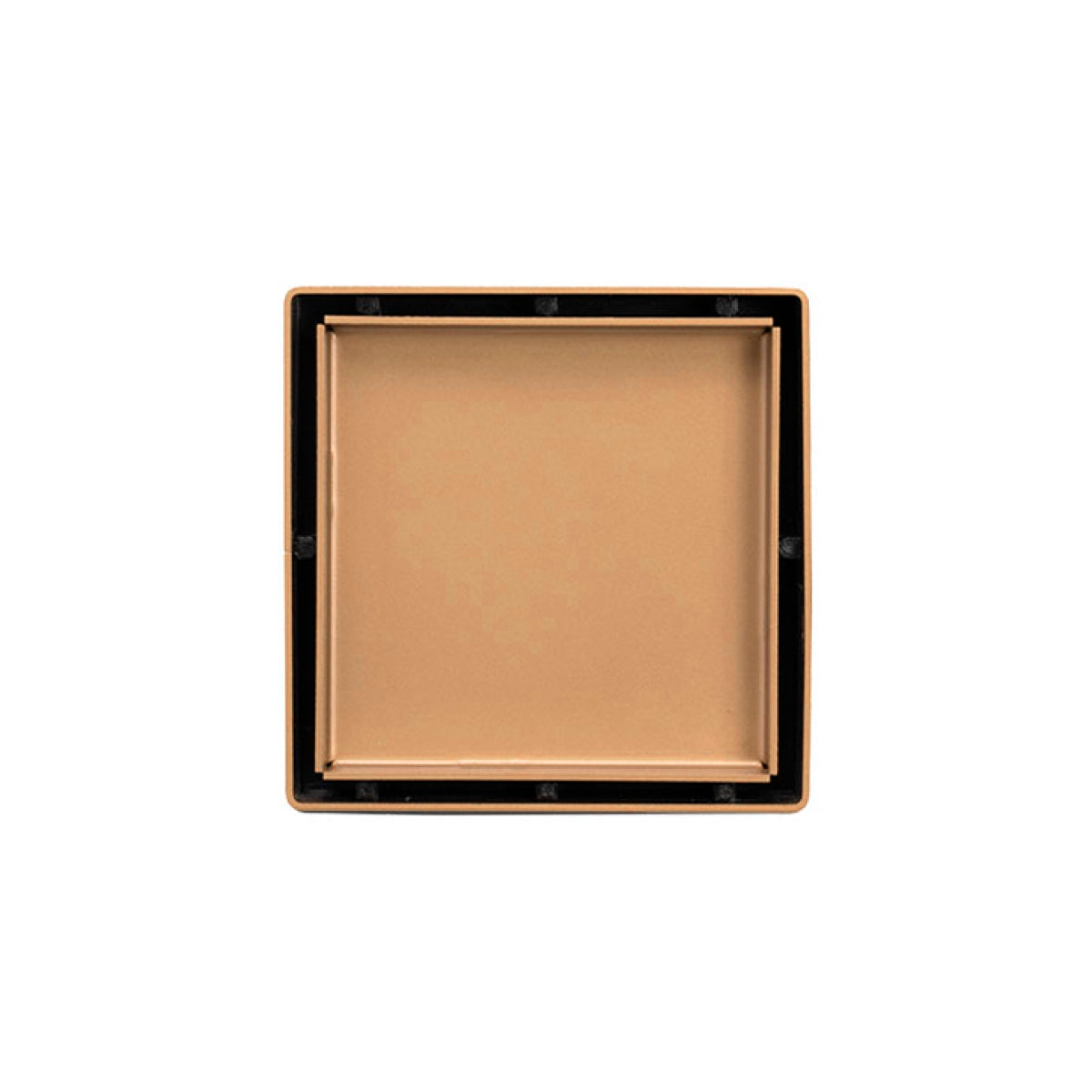 INFINITY DRAIN LTD4-2P SC LTD 4 4" x 4" LTD 4 Tile Insert Complete Kit in Satin Champagne with PVC Drain Body, 2" Outlet