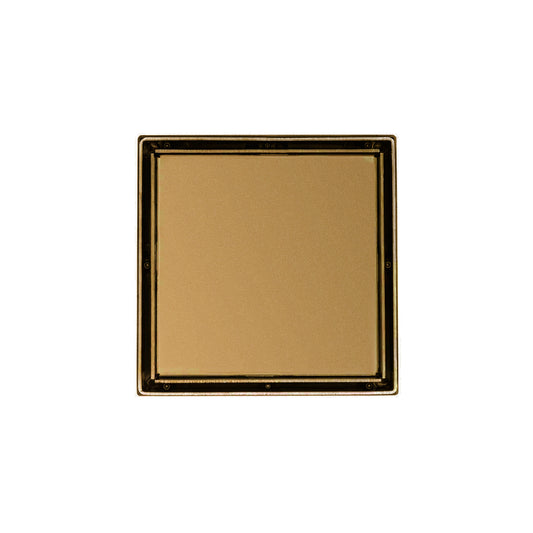 INFINITY DRAIN LTD5-2A PB LTD 5 5" x 5" LTD 5 Tile Insert Complete Kit in Polished Brass with ABS Drain Body, 2" Outlet