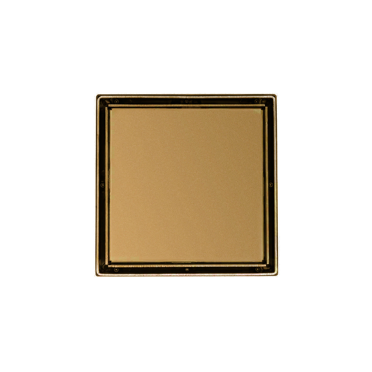 INFINITY DRAIN LTD5-2H PB LTD 5 5" x 5" LTD 5 Tile Insert Complete Kit in Polished Brass with Cast Iron Drain Body for Hot Mop, 2" No Hub Outlet