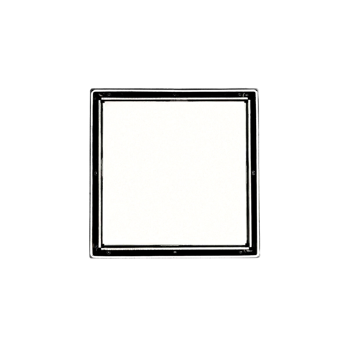 INFINITY DRAIN LTD5-2P PS LTD 5 5" x 5" LTD 5 Tile Insert Complete Kit in Polished Stainless with PVC Drain Body, 2" Outlet