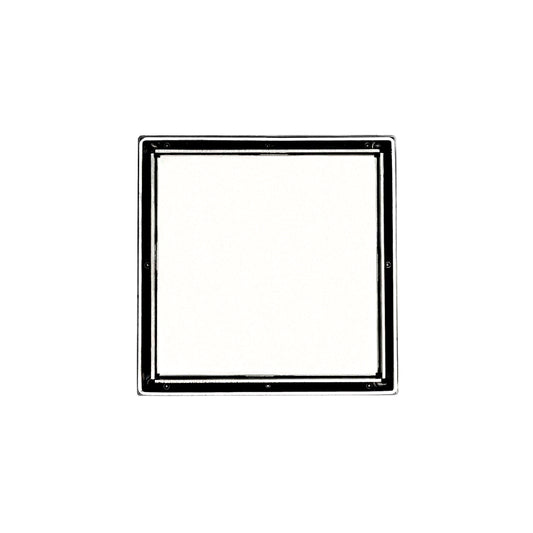 INFINITY DRAIN LTD5-2P PS LTD 5 5" x 5" LTD 5 Tile Insert Complete Kit in Polished Stainless with PVC Drain Body, 2" Outlet