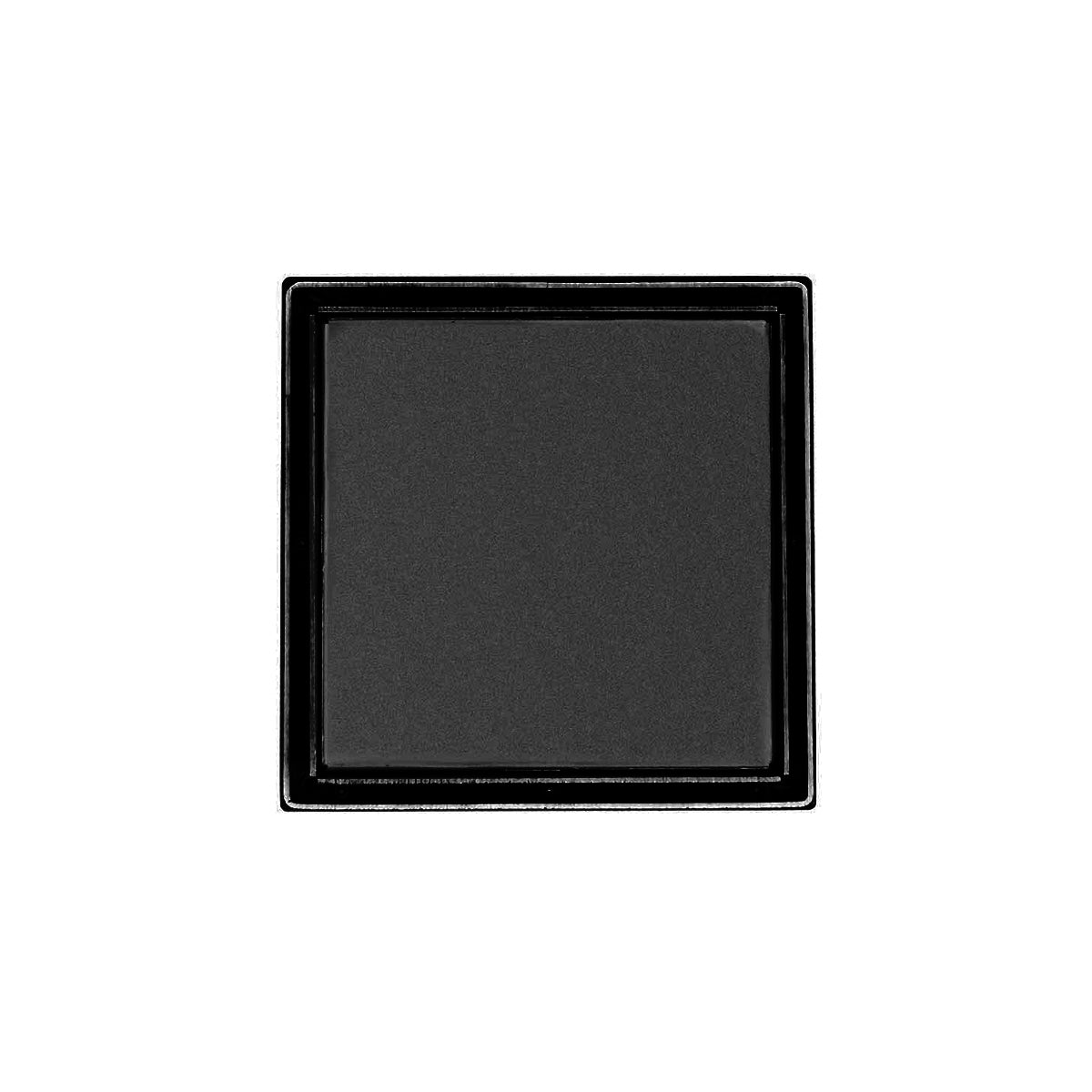 INFINITY DRAIN LTD5 BA BK LTD 5 5" x 5" LTD 5 Tile Insert Complete Kit in Matte Black with ABS Bonded Flange, 2", 3" and 4" Outlet