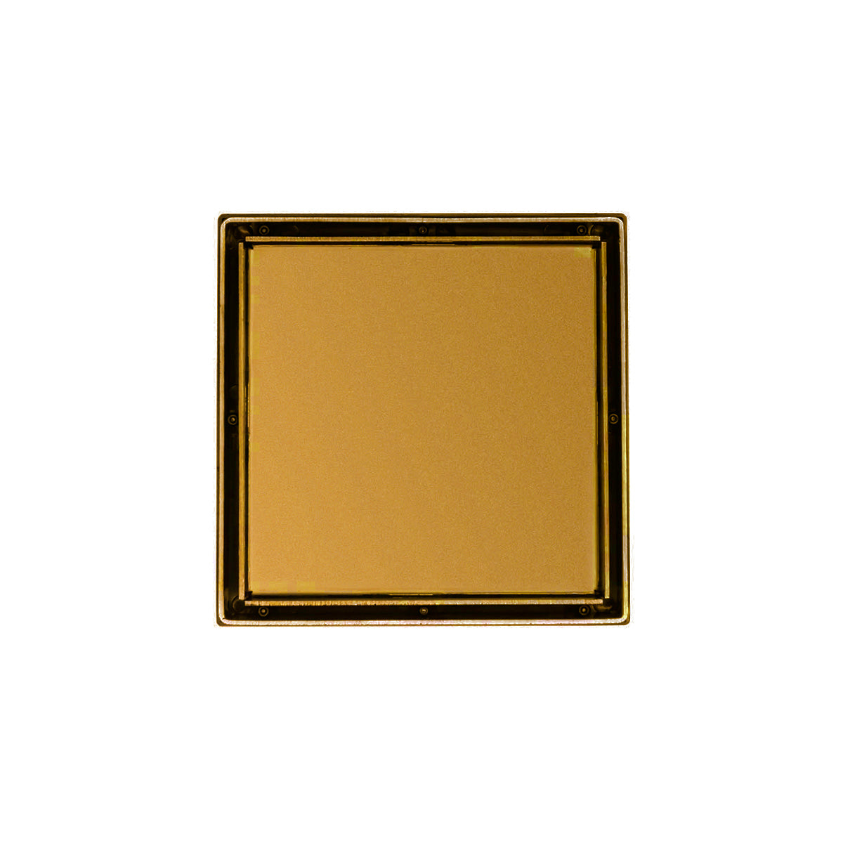 INFINITY DRAIN LTD5 BA PG LTD 5 5" x 5" LTD 5 Tile Insert Complete Kit in Polished Gold with ABS Bonded Flange, 2", 3" and 5" Outlet