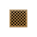 INFINITY DRAIN M 4 PB MD 4 4" x 4" Strainer with Moor Pattern Decorative Plate and 2" Throat in Polished Brass for MD 4