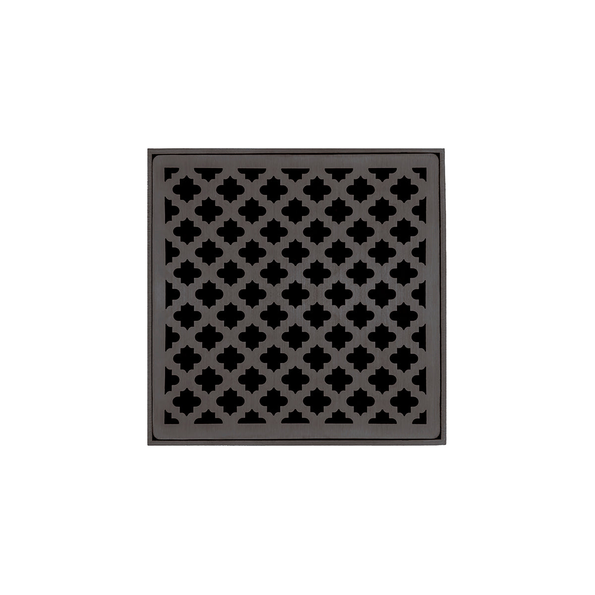 INFINITY DRAIN M 5 ORB MD 5 5" x 5" Strainer with Moor Pattern Decorative Plate and 2" Throat in Oil Rubbed Bronze for MD 5