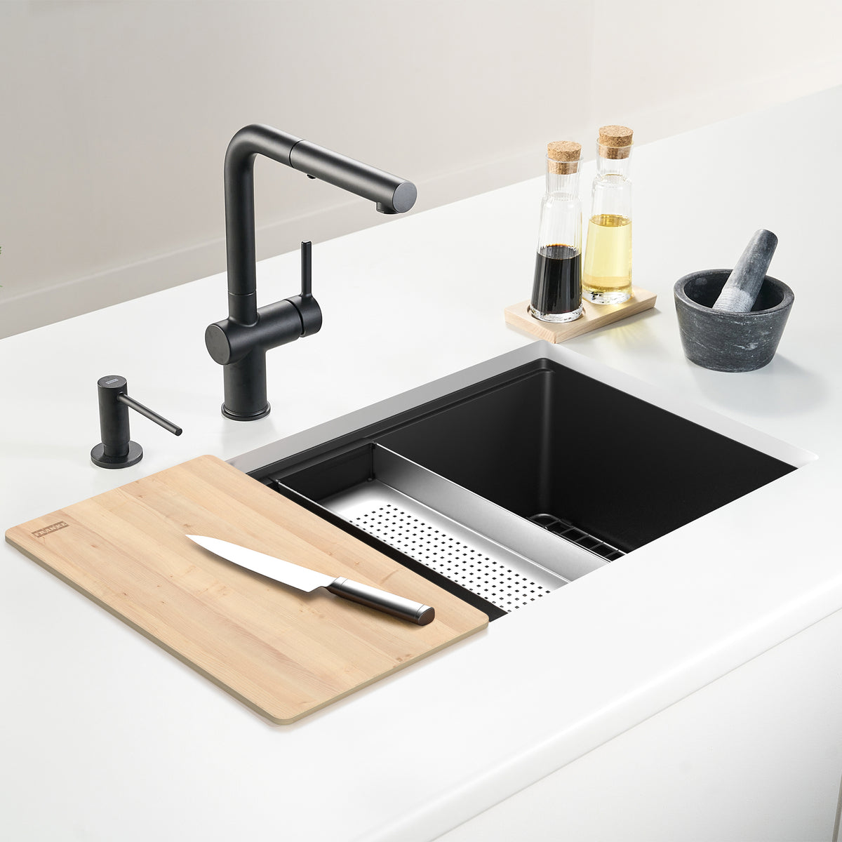 FRANKE MA3-40S 11.8-in. x 18.1-in. Solid Wood Cutting Board for Maris Granite Sinks