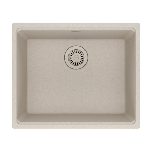 FRANKE MAG11020-CHA Maris Undermount 21.7-in x 17.8-in Granite Single Bowl Kitchen Sink in Champagne
