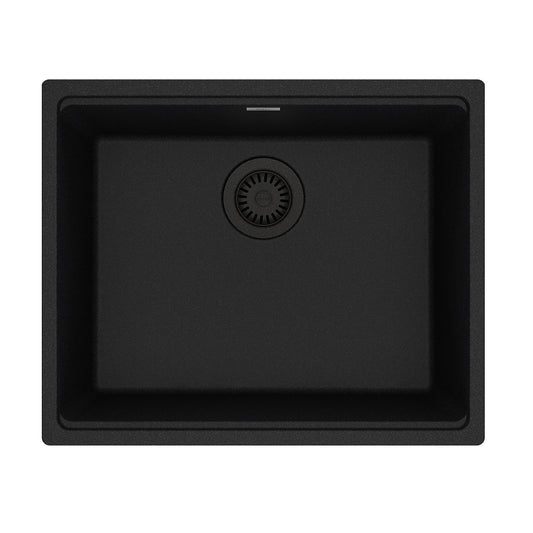 FRANKE MAG11020-ONY Maris Undermount 21.7-in x 17.8-in Granite Single Bowl Kitchen Sink in Onyx