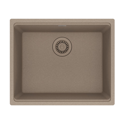 FRANKE MAG11020-OYS Maris Undermount 21.7-in x 17.8-in Granite Single Bowl Kitchen Sink in Oyster