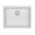 FRANKE MAG11020-PWT Maris Undermount 21.7-in x 17.8-in Granite Single Bowl Kitchen Sink in Polar White