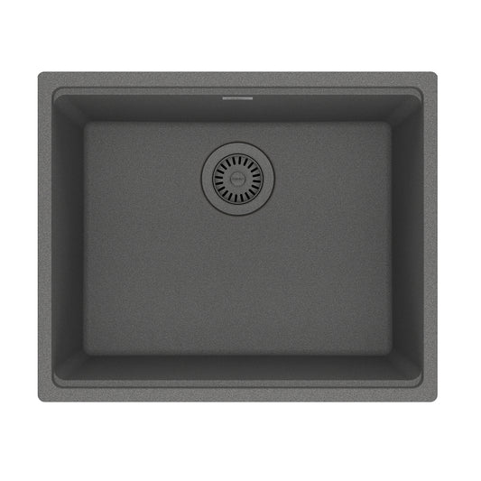 FRANKE MAG11020-SHG Maris Undermount 21.7-in x 17.8-in Granite Single Bowl Kitchen Sink in Stone Grey