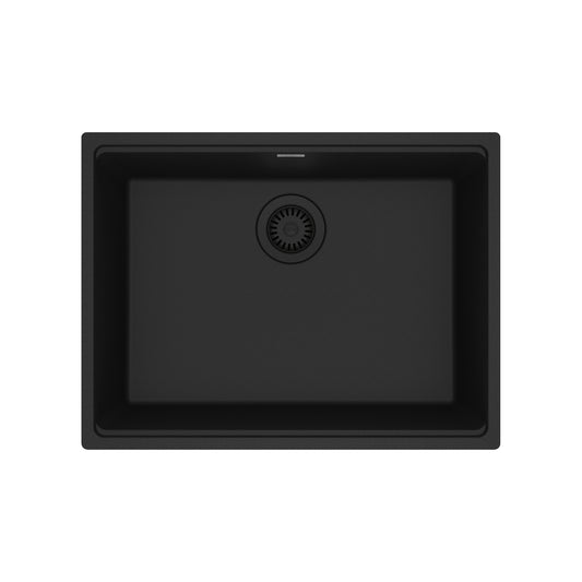 FRANKE MAG11023-MBK Maris Undermount 25-in x 18.94-in Granite Single Bowl Kitchen Sink in Matte Black In Matte Black